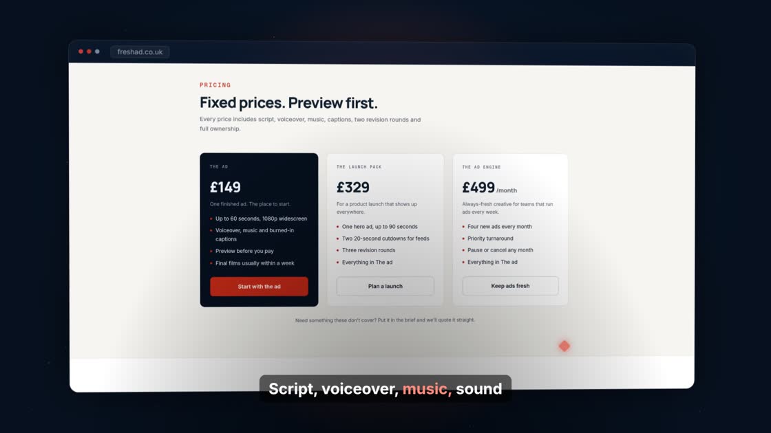 Your real product scene from a FreshAd film
